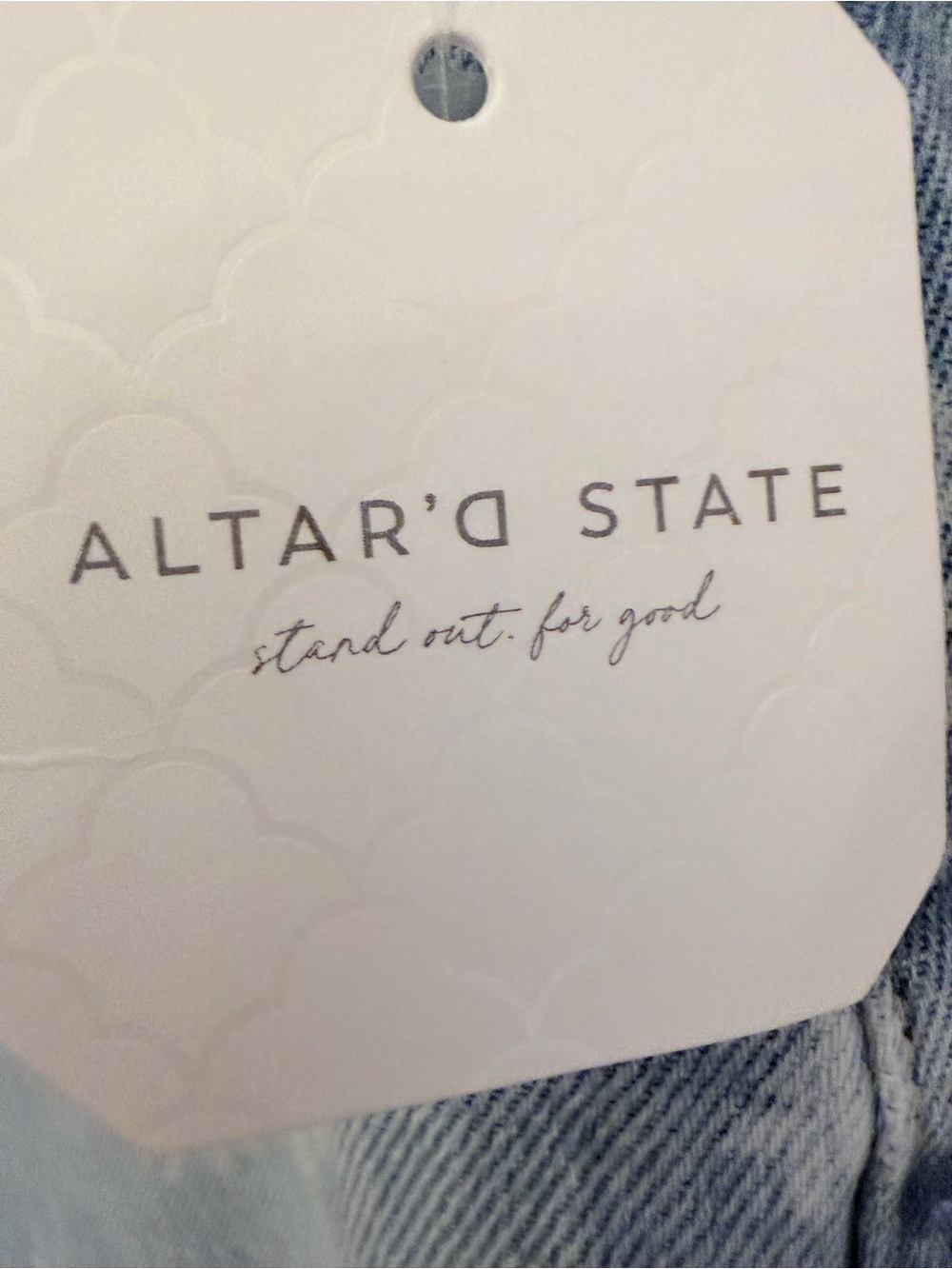 Altar’d State NWT Floral Print Cropped Wide Leg Jeans Light Wash Boho Size 27 - Picture 8 of 9